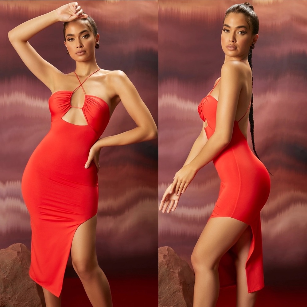 BNWT OhPolly Red MIDI Dress